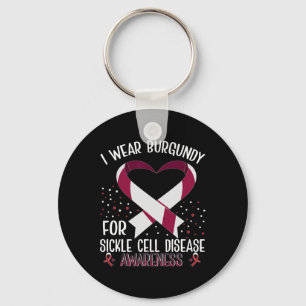 I Wear Burgundy For Sickle Cell Awareness Fighter Key Ring