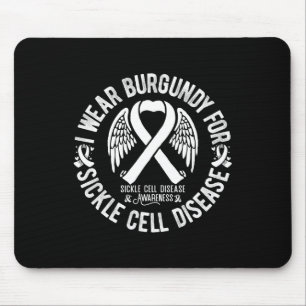 I Wear Burgundy For Sickle Cell Awareness Fighter Mouse Pad