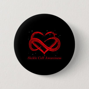 I Wear Burgundy For Sickle Cell Awareness Warrior  6 Cm Round Badge