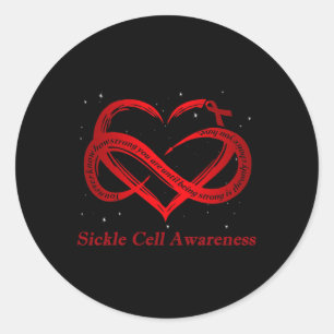 I Wear Burgundy For Sickle Cell Awareness Warrior  Classic Round Sticker