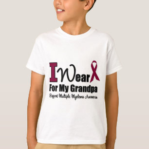 I Wear Burgundy Ribbon For My Grandpa T-Shirt