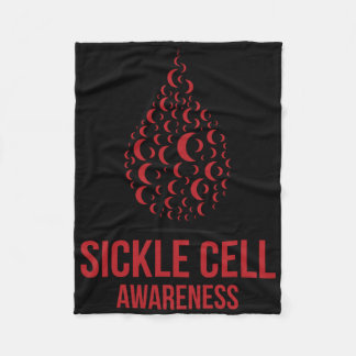 I Wear Burgundy Ribbon Sickle Cell Awareness Septe Fleece Blanket