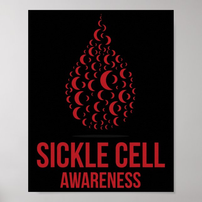 I Wear Burgundy Ribbon Sickle Cell Awareness Septe Poster (Front)