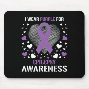 I Wear Epilepsy Awareness Supporter Ribbon Mouse Pad