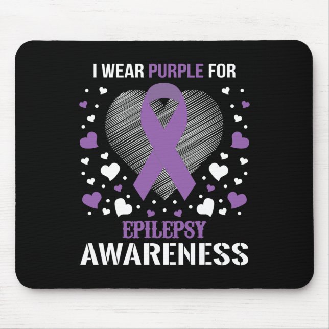 I Wear Epilepsy Awareness Supporter Ribbon  Mouse Pad (Front)