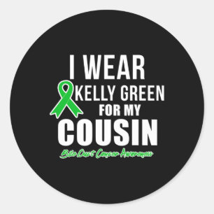 I Wear For Cousin Bile Duct Cancer Awareness Classic Round Sticker