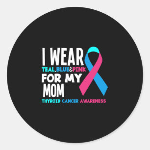 I Wear For My Mum Thyroid Cancer Awareness Classic Round Sticker