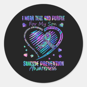 I Wear For My Son Suicide Prevention Awareness  Classic Round Sticker