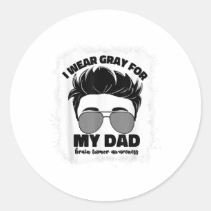 I Wear Gary For My Dad Brain Tumour Awareness Go G Classic Round Sticker