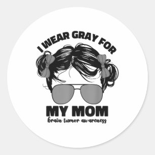 I Wear Gary For My Mum Brain Tumour Awareness Go G Classic Round Sticker