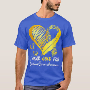 I Wear Gold For Childhood Cancer Awareness Heart G T-Shirt