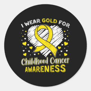 I Wear Gold For Childhood Cancer Awareness Men Wom Classic Round Sticker