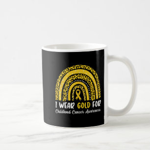 I Wear Gold For Childhood Cancer Awareness Rainbow Coffee Mug