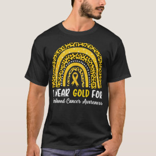 I Wear Gold For Childhood Cancer Awareness Rainbow T-Shirt
