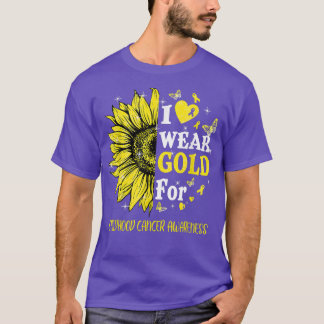 I Wear Gold For Childhood Cancer Awareness Yellow  T-Shirt