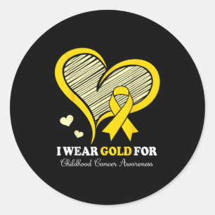 I Wear Gold For Childhood Cancer Hope And Support Classic Round Sticker