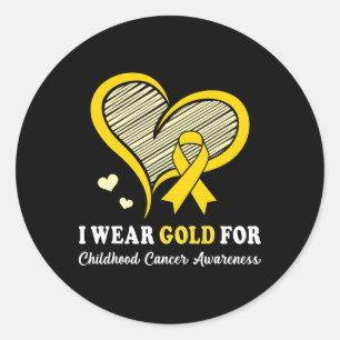 I Wear Gold For Childhood Cancer Hope And Support Classic Round Sticker