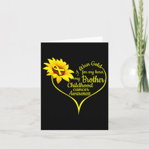 I Wear Gold For My Brother Childhood Cancer Awaren Card
