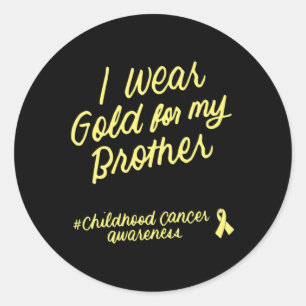 I Wear Gold for My Brother Childhood Cancer Awaren Classic Round Sticker