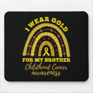I Wear Gold For My Brother Childhood Cancer Awaren Mouse Pad