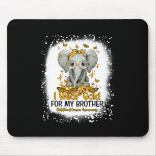 I Wear Gold For My Brother Childhood Cancer Awaren Mouse Pad