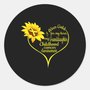 I Wear Gold For My Granddaughter Childhood Cancer Classic Round Sticker
