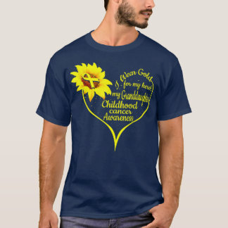 I Wear Gold For My Granddaughter Childhood Cancer  T-Shirt