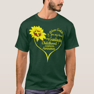 I Wear Gold For My Granddaughter Childhood Cancer  T-Shirt