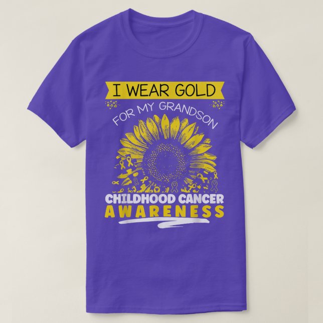 I Wear Gold For My Grandson Childhood cancer aware T-Shirt (Design Front)
