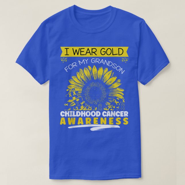 I Wear Gold For My Grandson Childhood cancer aware T-Shirt (Design Front)