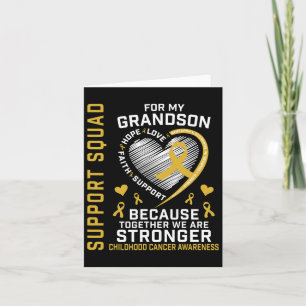 I Wear Gold For My Grandson Childhood Cancer Suppo Card