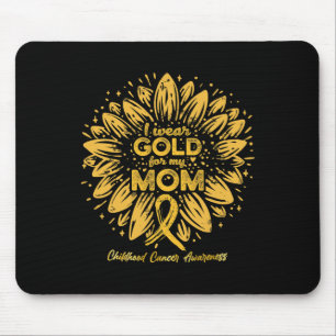 I Wear Gold For My Mum - Gold Sunflower Childhood Mouse Pad
