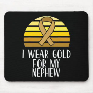 I Wear Gold for My Nephew Childhood Cancer Awarene Mouse Pad