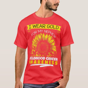 I Wear Gold For My Nephew Childhood cancer awarene T-Shirt