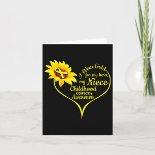 I Wear Gold For My Niece Childhood Cancer Awarenes Card