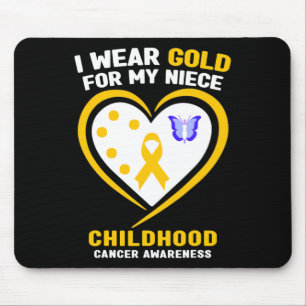 I Wear Gold For My Niece Childhood Cancer Awarenes Mouse Pad
