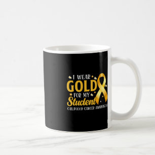 I Wear Gold For My Student Yellow Ribbon Teacher Coffee Mug