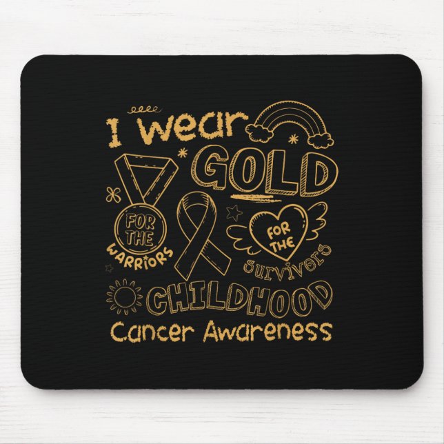I Wear Gold For The Childhood Cancer Awareness Gol Mouse Pad (Front)