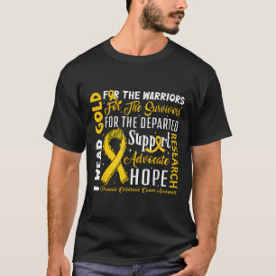 I Wear Gold For Warriors Survivors Departed Yellow T-Shirt