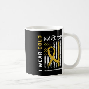 I Wear Gold Warrior Childhood Cancer Awareness Ame Coffee Mug