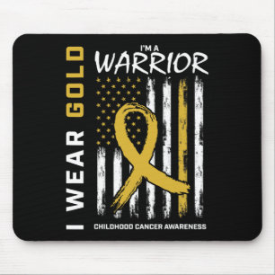 I Wear Gold Warrior Childhood Cancer Awareness Ame Mouse Pad