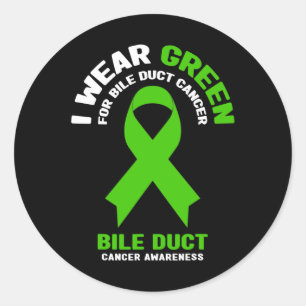 I Wear Green For Bile Duct Cancer Awareness 2 Classic Round Sticker