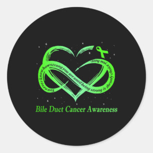 I Wear Green For Bile Duct Cancer Awareness Warrio Classic Round Sticker