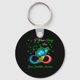 I Wear Green For Brain Disabilities Awareness  Key Ring