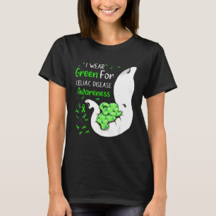 I Wear Green For Celiac Disease Awareness Elephant T-Shirt