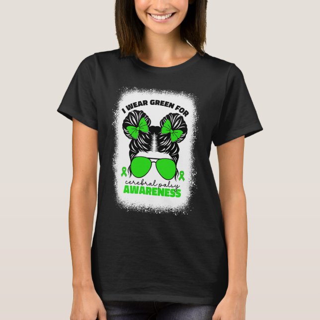 I Wear Green For Cerebral Palsy For Kids Girls Cp  T-Shirt (Front)