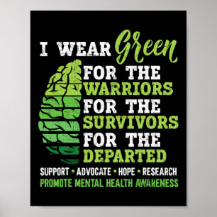 I Wear Green For Mental Health Awareness Fight The Poster