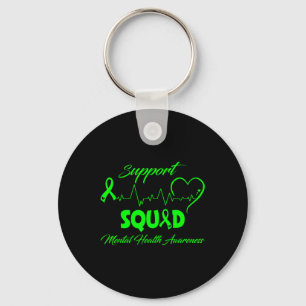 I Wear Green For Mental Health Awareness Key Ring