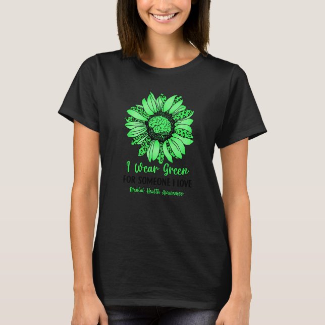I Wear Green For Mental Health Awareness Leopard S T-Shirt (Front)