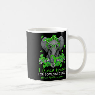 I Wear Green For Mental Health Awareness Ribbon El Coffee Mug